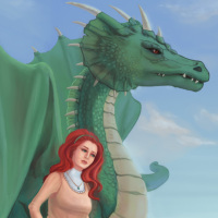 Együtt - Fantasy sárkány illusztráció