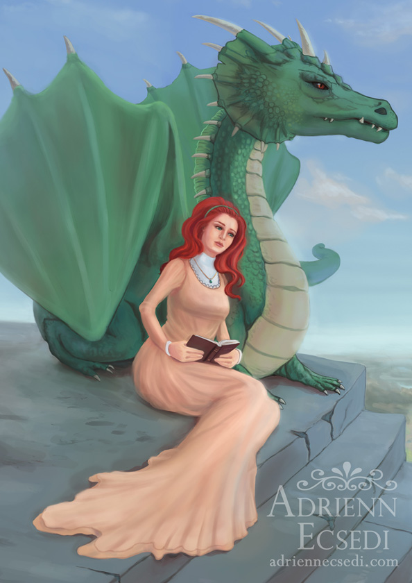 Együtt - Fantasy sárkány illusztráció